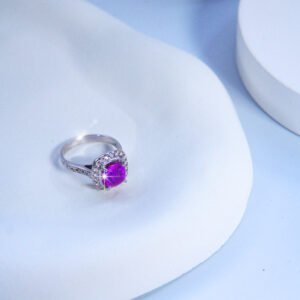 Cincin EP Purplish Pink Sapphire 2,23 Crt W/Diamond Eropa + Memo DGL