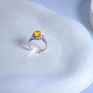 Cincin EP Yellow Sapphire 0,98 Crt W/ Diamond Eropa (Memo DGL)