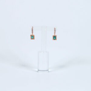 Anting Jepit Listring 2 Baris Bandul /segi Panjang Green Synt.Center B.708