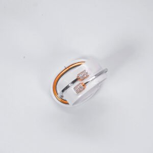 Gelang Bangle Emas Putih Sirkon 6 baris kiri kanan Kombinasi Kr. Kuning 700 UBS