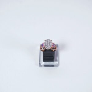 Cincin Sirkon Oval 3 Baris kiri kanan coax W/Butterfly Painted 700 UBS