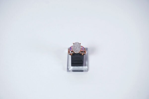 Cincin Sirkon Oval 3 Baris kiri kanan coax W/Butterfly Painted 700 UBS