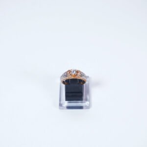 Cincin Sirkon Rangka BR kombinasi kr. Putih, kr kuning 1 mata center 700CSS